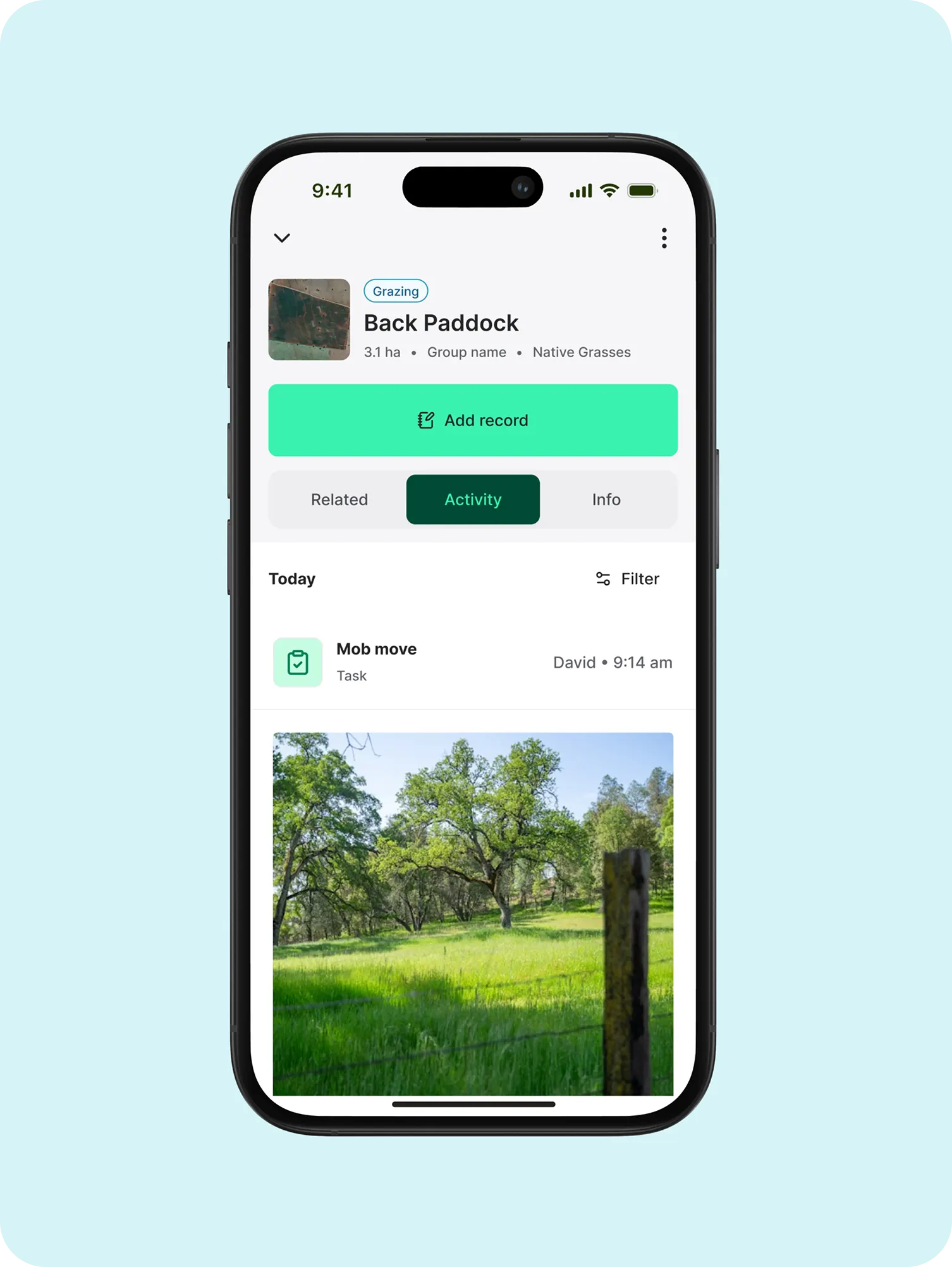 Grazing / Mob Activity screen — Maia mobile app