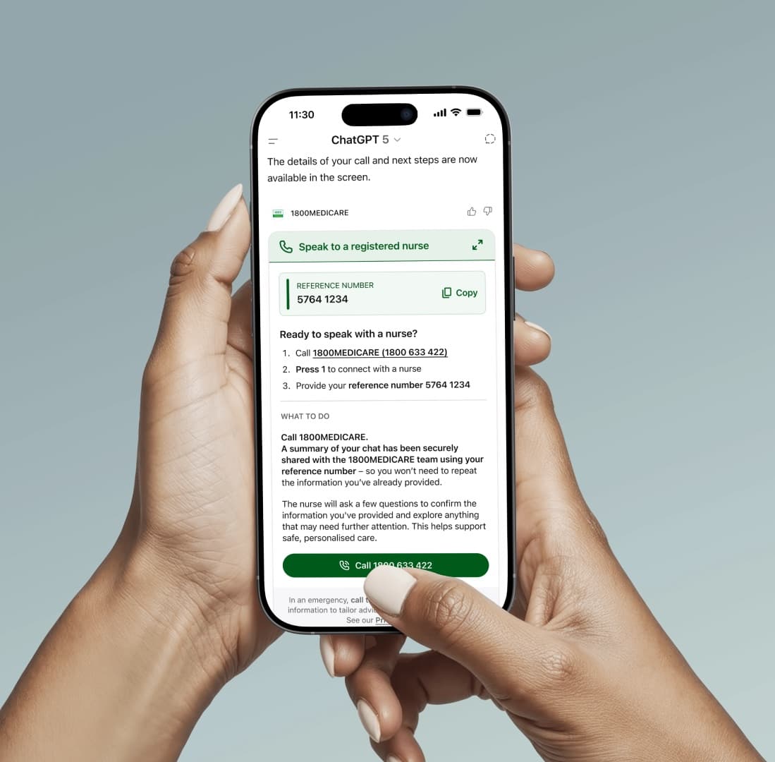 Healthdirect | Medicare-grade health advice, inside ChatGPT